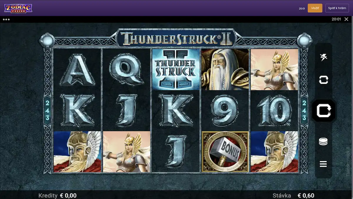 Thunderstruck II v Zodiac Casino